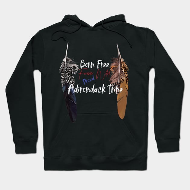 Adirondack Native American Indian  Retro Retro Rustic Feathers Hoodie by The Dirty Gringo